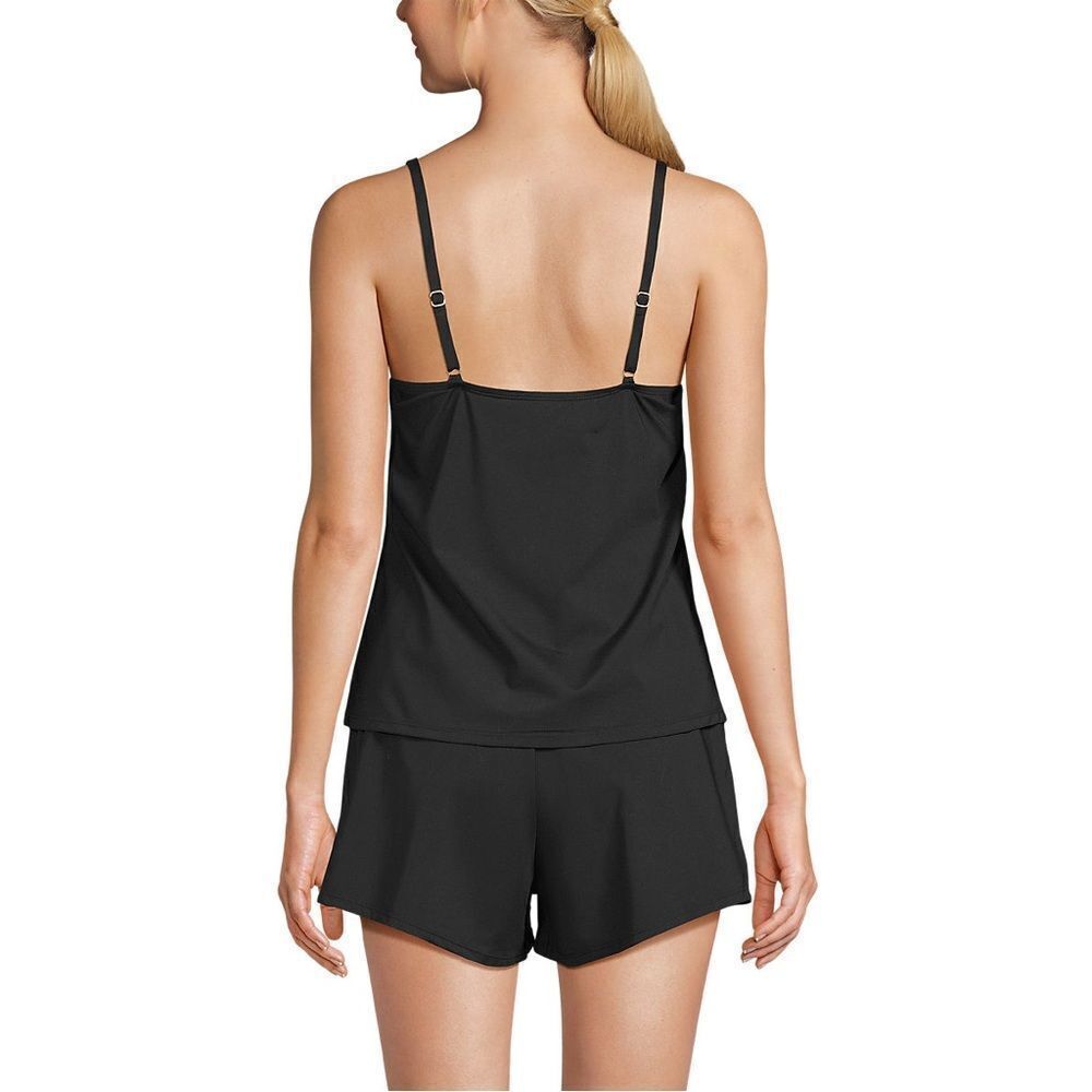 Land's End tulip romper swimsuit soft cup adjustable shorts one piece black Var - Picture 8 of 10